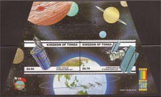 Tonga - 2000 Satellites & Space - 2 Stamp Sheet - 20n - 028 photo