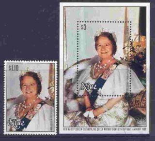 Niue 291 - 2 Royalty,  Queen Mother photo