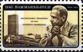 Usa 1962 4c Dag Hammarskjold Un Secretary - General - Nobel Peace Prize Winner 1203 photo