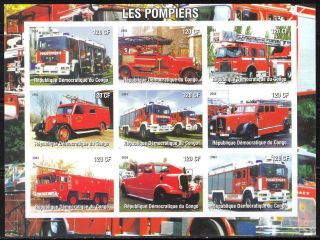 2004 Firetrucks Engines Ii Sheet Of 9 Imperf. photo