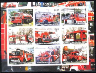 2004 Firetrucks Engines Iii Sheet Of 9 Imperf. photo