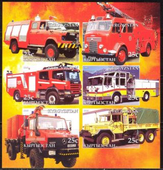 2005 Firetrucks Engines I Sheet Of 6 Imperf. photo