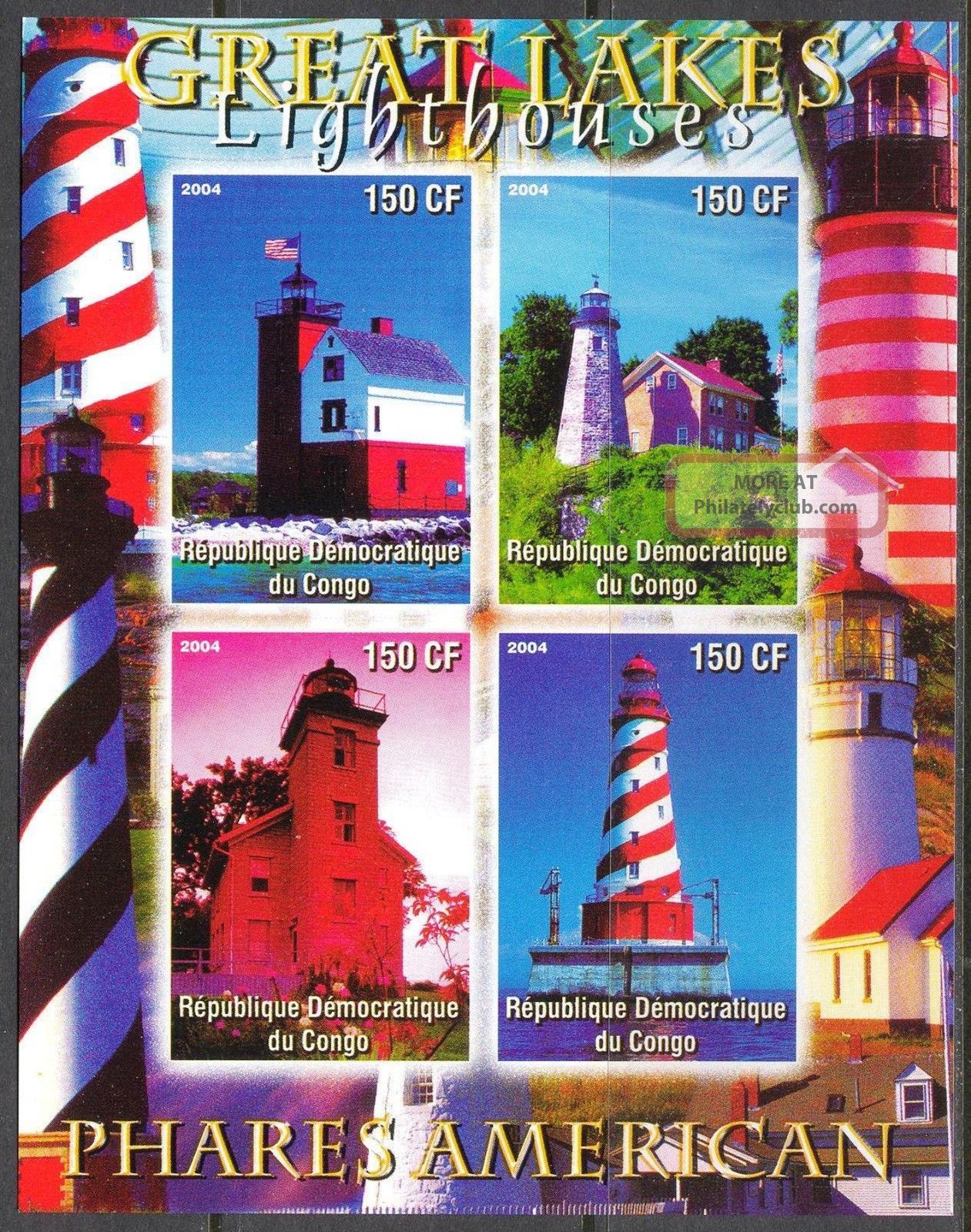 2004 Great Lakes Lighthouses Of America Sheet Of 4 Imperf.