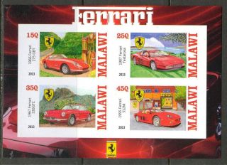 2013 Cars Ferrari I Imperf.  Sheet Of 4 5m I 005 photo
