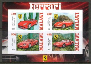 2013 Cars Ferrari Ii Imperf.  Sheet Of 4 5m I 006 photo
