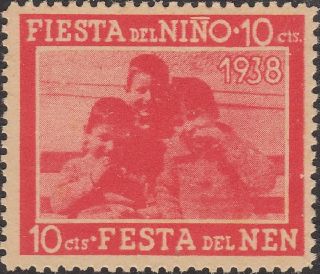 Stamp Label Spain Exposition 1938 Nino Festival Fiesta Children photo