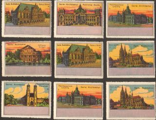 9 Poster Cinderella Stamp Reklamemarke 1900s Germany Architektur Ps 17 photo
