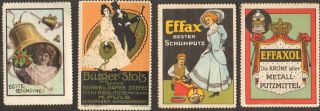 4 Art Nouveau Poster Cinderella Stamp Reklamemarke 1900 - 1920 Deutschland Ps 10 photo