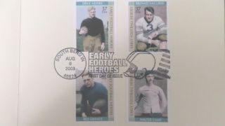 Early Football Heroes 2003 Stamp Program Booklet. .  Nevers,  Camp,  Nagurski,  Grange photo
