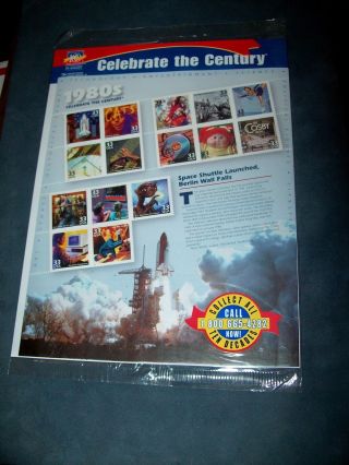 Celebrate The Century The 1980 ' S.  Various Design Stamp Sheet.  