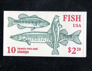 Oddlots: Us Booklet Bk154, ,  22¢ Fish,  5 Types,  Never Unfolded Bklt Of 10 photo