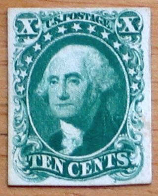Us 43p4 10c Blue - Green Washington - Plate Proof On Card - Scv $50 photo