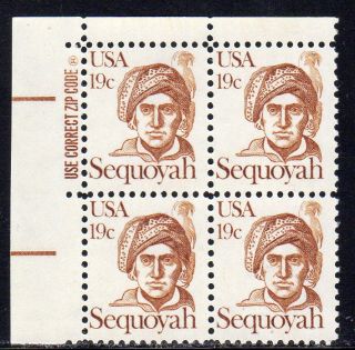 Sc 1859 Great Americans - Sequoyah Zipcodeblk/4 Cv $1.  90 photo