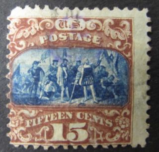 15¢ - Brown And Blue - Type Ii 1,  200,  000 - Grill - Scott 119 - 1869 Classic photo