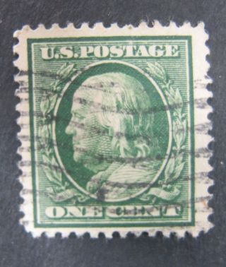 1¢ Green Flat Plate Perf.  12 Double Line Wmk Scott 331 - 1908 Well Centered photo