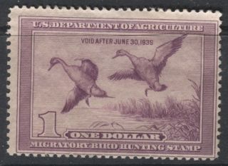1938 Us Hunting Permit Stamp,  Scott Rw5 photo