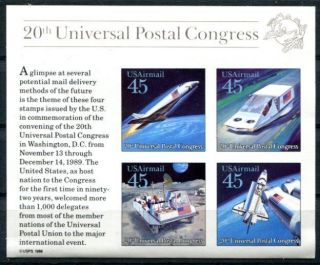 United States 1988 Space - Universal Postal Union Souvenir Sheet photo