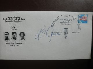 First Day Cover Basketball Hall Of Fame Signed By K.  C Jones At Enshrinement photo