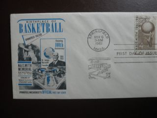 First Day Cover Basketball Hall Of Fame Nov 6 1961 Honoring Teh 100th Anniversar photo