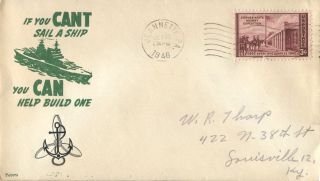 Jeannette Pa 1946 Oct 22 If You Can ' T Sail A Ship Cacheted Cover photo