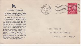690 - 5 2c Pulaski,  Chicago Il 1/16/31,  S,  Newark Stamp & Coin/bernet (red) photo