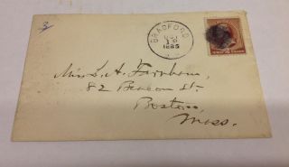 2 Cent Stamped Envelope Oct 19,  1885 Washington - Bradford Nh photo