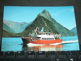 Mv Mitre Peak Milford Sound,  Zealand Naval Cover Postcard photo