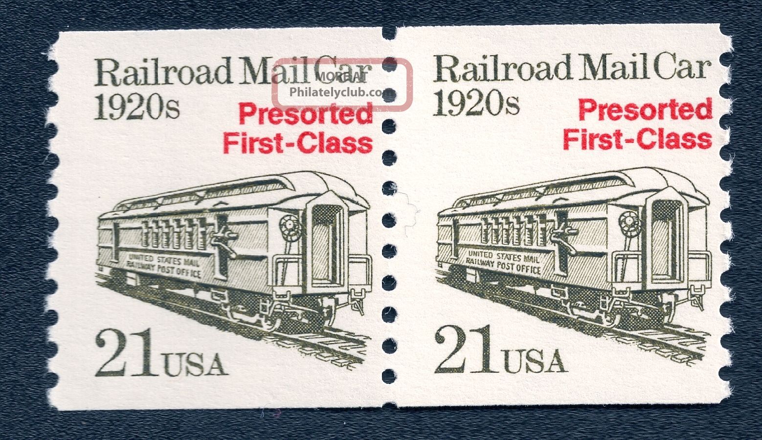 Us 2265 Nh Vf 21 Cent Railroad Mail Car Pair United States photo