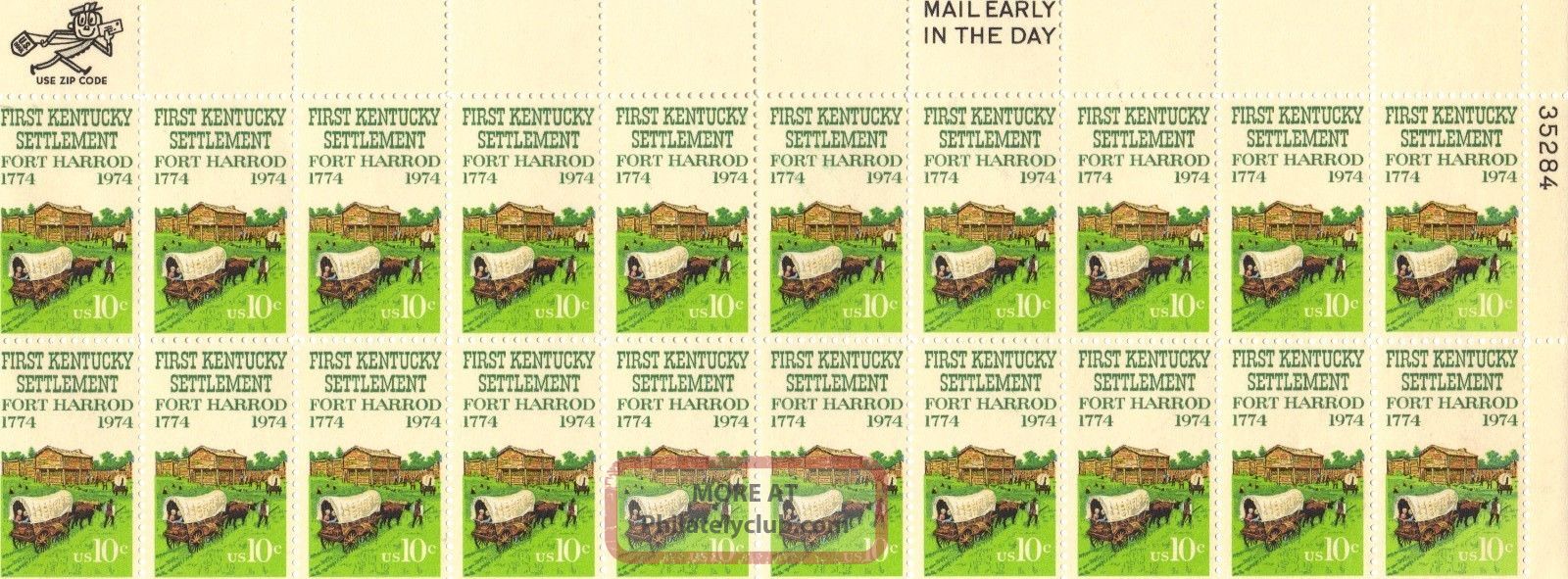 Us Stamp Sheet Scott 1542 1974 10 Cent 20 Count First Kentucky Settlement United States photo