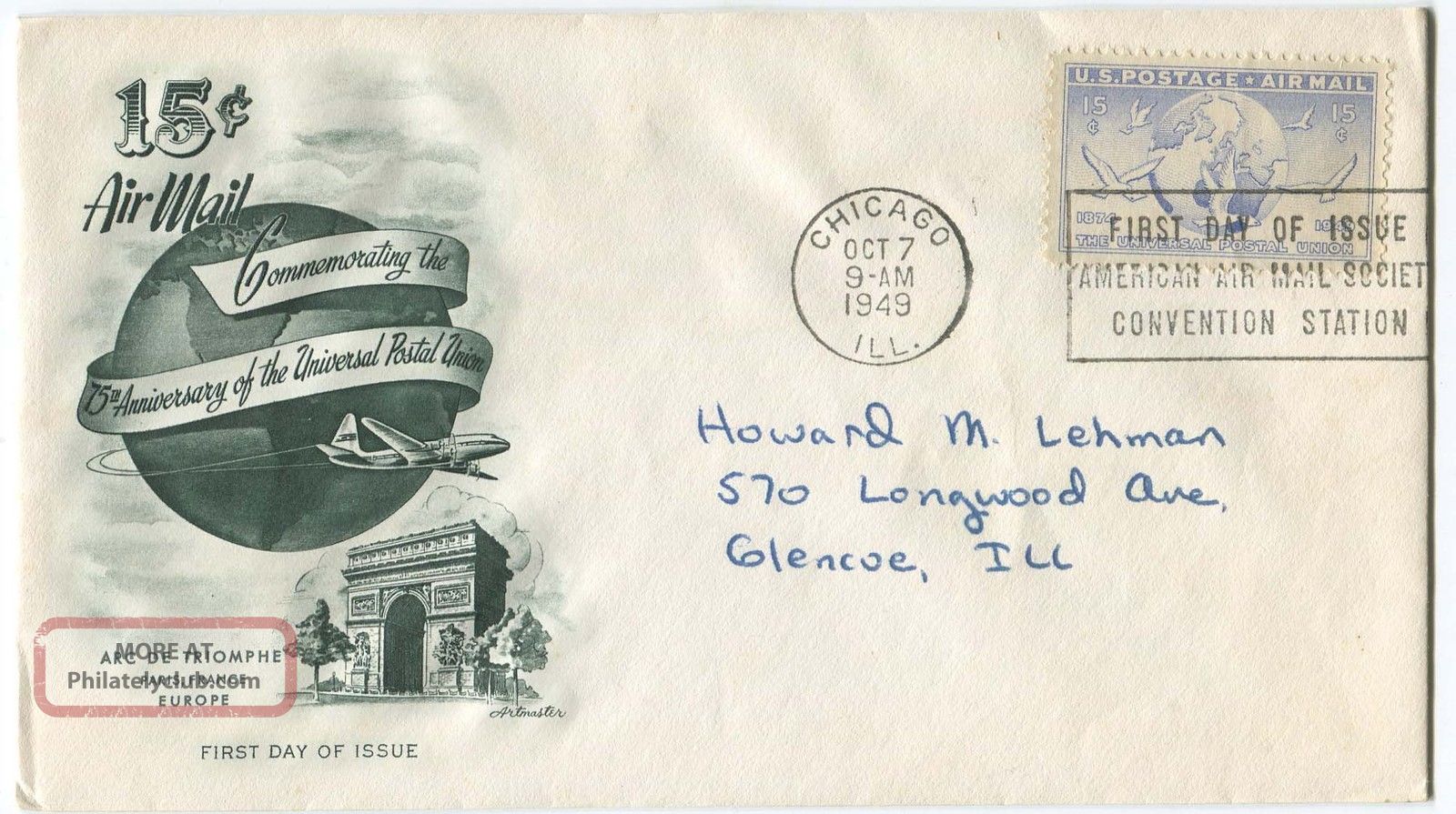 Usa First Day Cover Commemoration The United Postal Union FDCs (pre-1951) photo