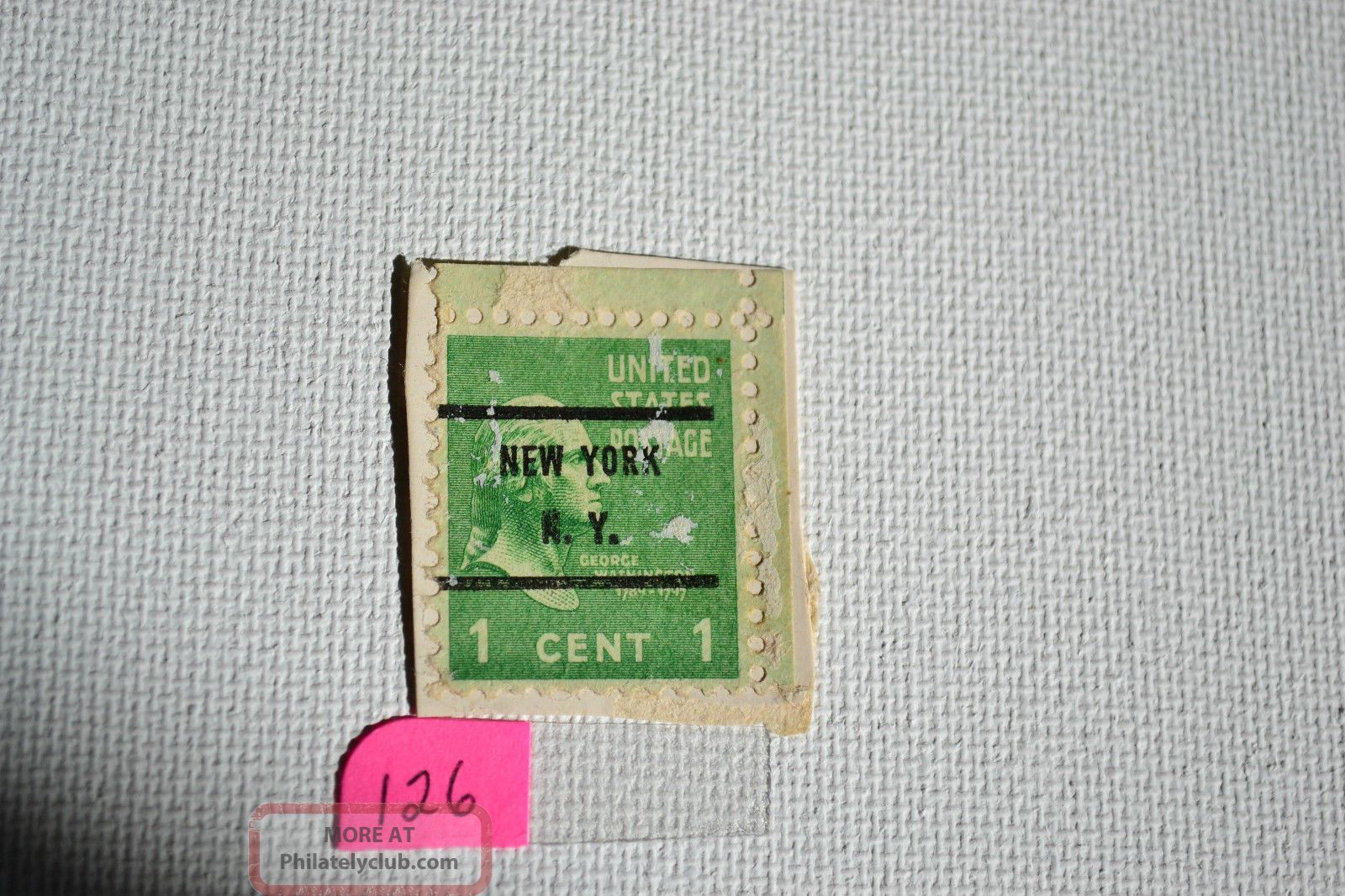 Washington 1 Cent Stamp,  United States Stamp,  York,  N.  Y Pre - Cancel 126 United States photo