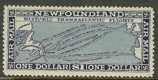 Canada,  Newfoundland 1931 $1 Blue,  Sc C8,  F/vf,  Lh/og - Cv $70.  00 photo