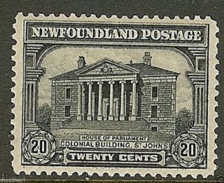 Canada,  Newfoundland 1928 Pictorial Issue,  Sc 157,  20¢ Grey Black,  Vf,  Lh photo
