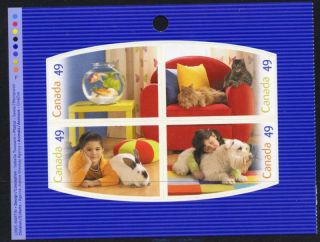 Canada 2060a Left Booklet Pane Pets,  Animals,  Cat photo