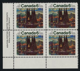 Canada 518i Bl Plate Block Art,  Group Of Seven,  