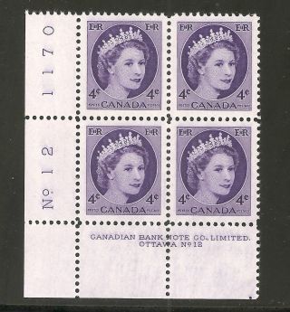 Queen Elizabeth Ii Wilding 4 Cents Pl.  12 Ll 340 Nh photo