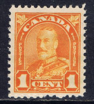 Canada 162 (8) 1928 1 Cent Orange George V Arch Leaf Cv$4.  00 photo