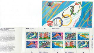 1992 Sc Bk 146d Olympic Summer Games W Area To Left On Co.  Open Cover With Ti photo