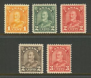 Canada 162/164 - 167,  1930 - 1931 King George V - Arch/leaf Issues,  Nh photo