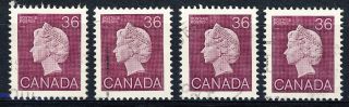 1987 Canada 4 Copies Of The Very Scarce 36 Cent Queen / 926a photo