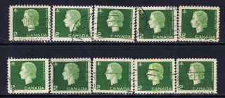 Canada 402 (2) 1963 2 Cent Green Elizabeth Ii & Forestry 10 photo