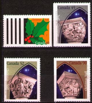 Canada 1995 Sc1585 - 88 Mi1521h,  22 - 24a 5.  40 Mieu 4v Christmas photo