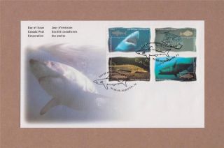 Canada Post 1997 Ocean Fish Day Of Issue Cover Great White Shark/bluefin Tuna photo