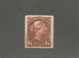 Canada 1888 Scott 43 Small Queen 6 Cents Mng Vf Cv $300 photo