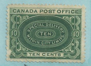 9281 - Canada 1898 Mng Sc E1 Special Delivery Damage Lower Left,  Scv $110.  00 photo