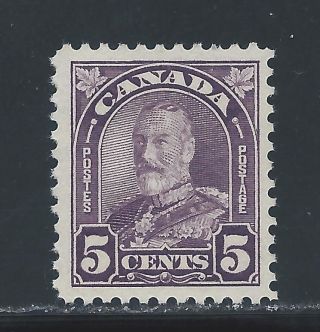 King George V Arch/leaf 5 Cents Dull Violet 169 Mh photo