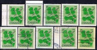 Canada 717 (10) 1977 15 Cent Sage Green Trembling Aspen 10 photo