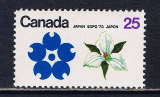 Canada 511 (1) 1970 25 Cent Expo ' 70 White Trillium (ontario) Cv$3.  00 photo