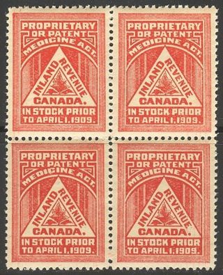 Canada Fm1,  1909 Medicine - Inland Revenue,  B4 photo