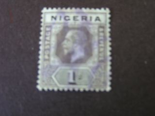 Nigeria,  Scott 8,  1/.  Value Black & Green Kgv 1914 - 27 Die I Issue photo